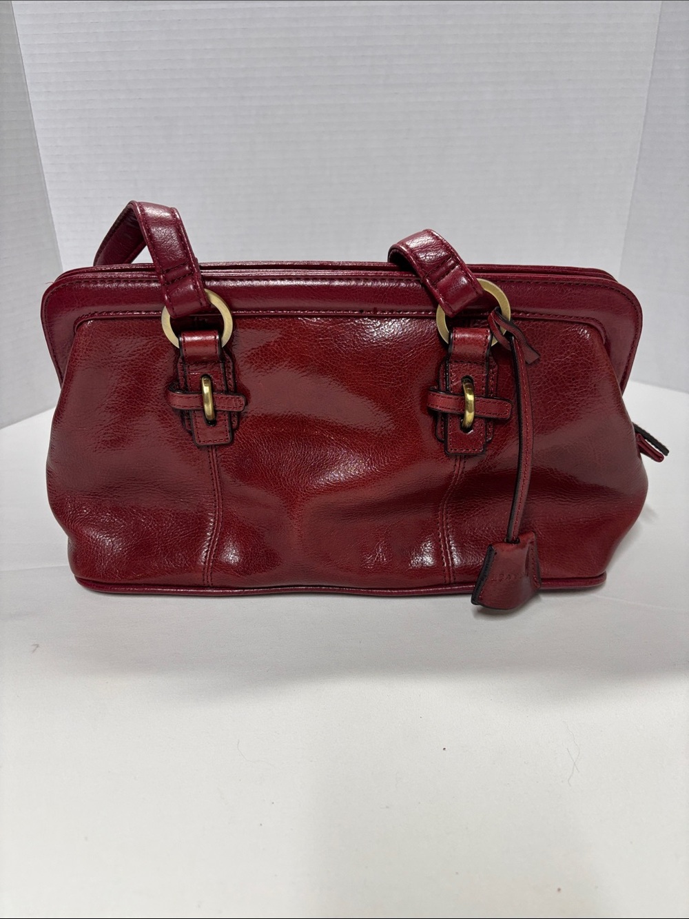 Red Leather Shoulder Bag - Spring